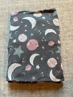 Little Sleepies Pink To the Moon and Back Fitted Crib Sheet